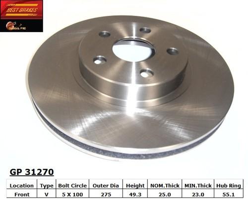Best brakes usa gp31270 front brake rotor/disc-disc brake rotor