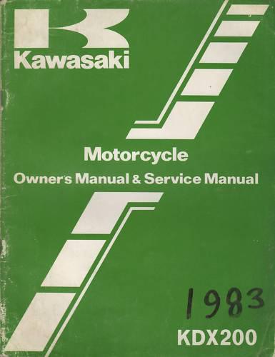 1983 kawasaki motorcycle kdx200 service manual