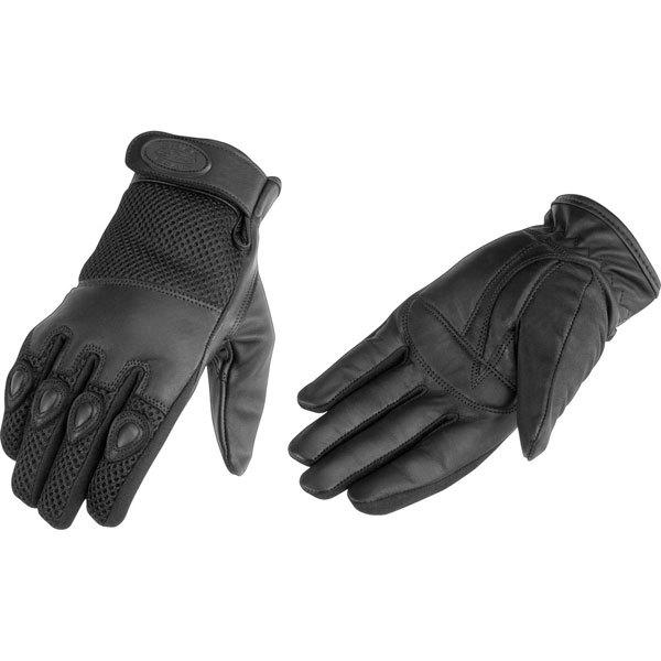 Black xl river road mystic vented leather/textile glove