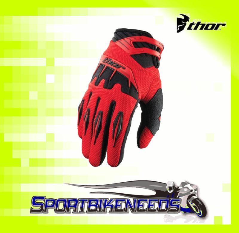 Thor 2012 spectrum gloves red motocross x-small xs