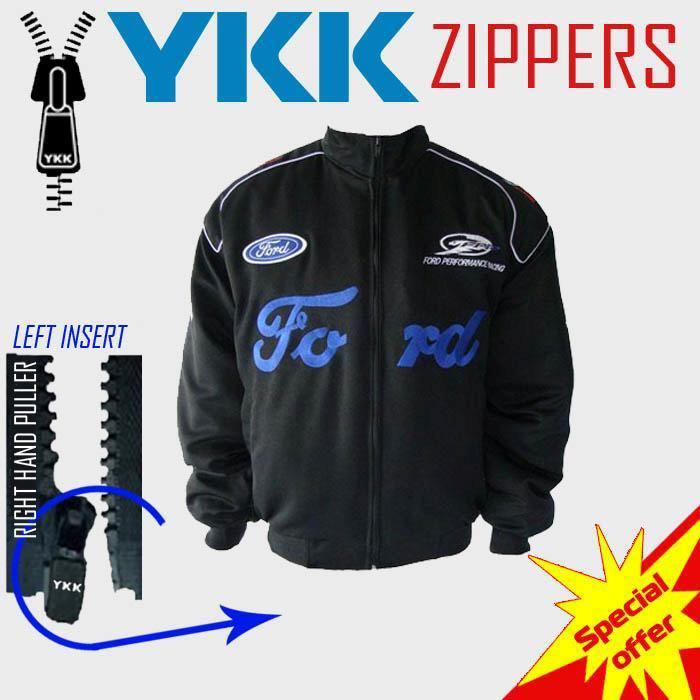 Ford racing jacket coat rally nascar bomber black all youth/adult sizes ykk zip