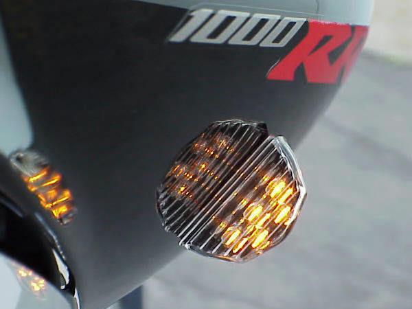 Black/clear bright led rear turn signals for sportbikes
