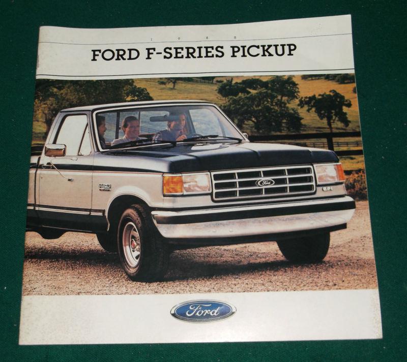 1988 ford f-series pickups dealer sales brochure; xl; xlt; f150; f250; f350; 24p