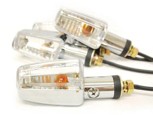 New universal turn signals custom motorcycle indicators clear lens amber bulb