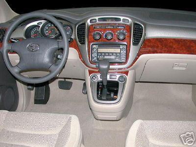 Toyota highlander interior burl wood dash trim kit set 2003 2004 2005 2006 2007