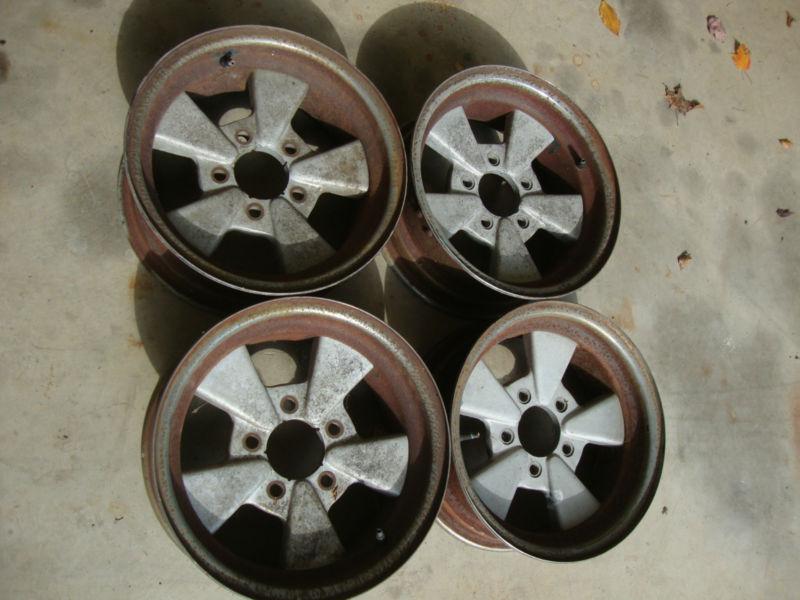 Vintage old skool (4) rat rod style aluminum spokes  mag wheels