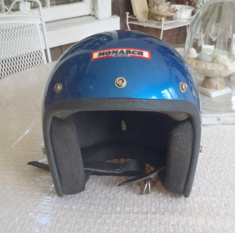 Vintage 1970s monarch rt 2000 blue motorcycle helmet size 7 -7 1/2... 56 cm