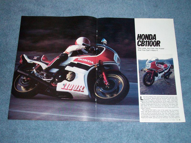 1982 honda cb1100r info article "the look, the feel, the power..."