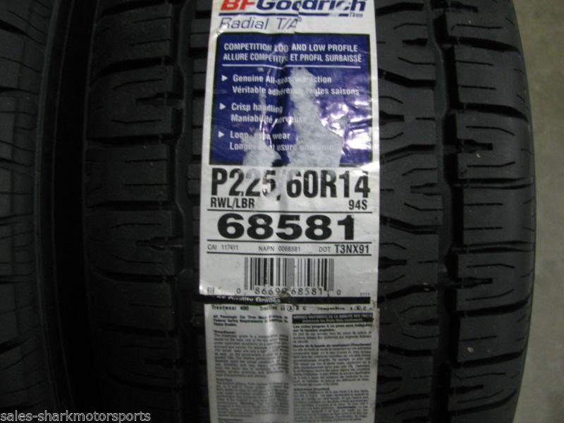 14" bfgoodrich radial t/a tires 68581 14 x 7 cragar 08/61 s/s wheels 08070