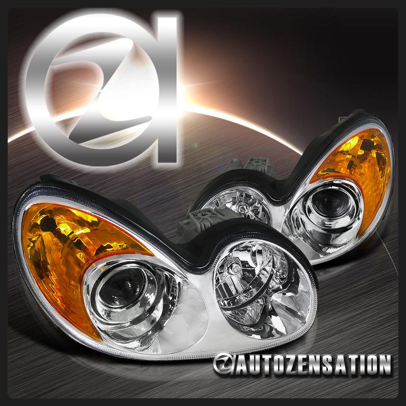 Fit for 02-05 sonata chrome clear projector headlights w/ amber reflector