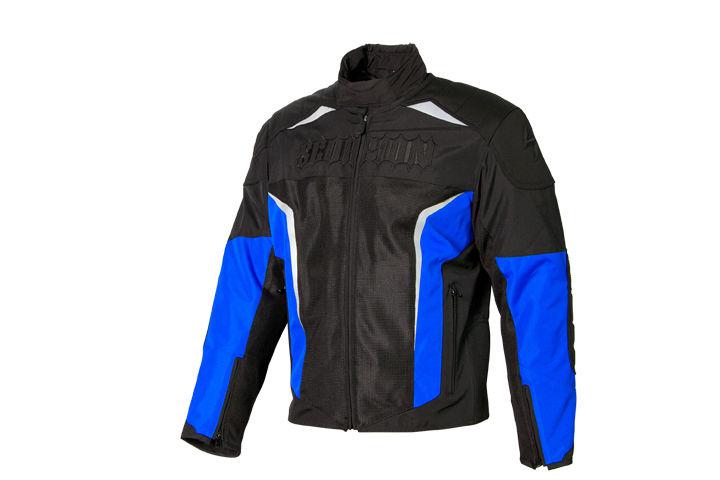 Scorpion hat trick ii 2 blue small textile motorcycle jacket sml sm s