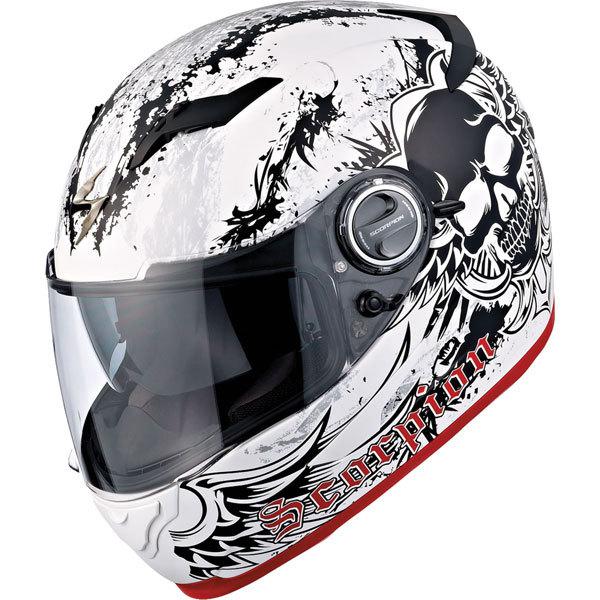 Matte white l scorpion exo exo-500 skull full face helmet