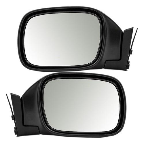 New pair set manual side view mirror glass housing 97-01 jeep cherokee suv