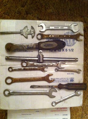 12 pc tool lot wrenches screwdriver ratchet specialty tool