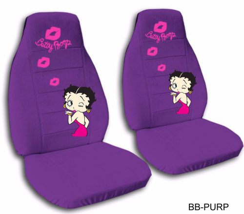 2 cute betty boop on purple car seat covers for front set