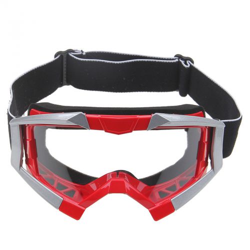 Red motorcycle motocross dirt bike off road helmet goggles eyewear clear lens