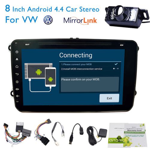 Android 4.4 quad core gps car stereo dvd player 1024*600 for vw +canbus+camera