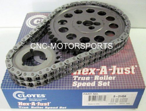 Sb chevy 350 oe roller hex-a-just true roller timing chain kit cloyes 9-3145a