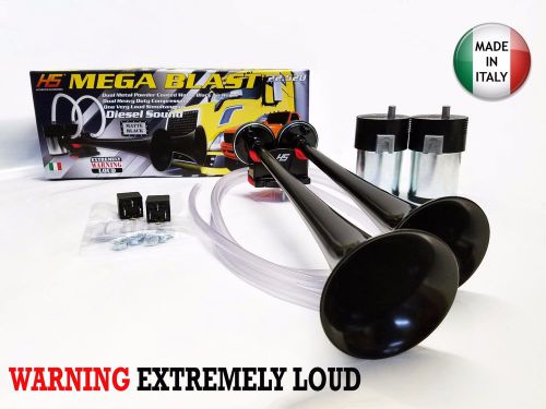 New air horn loud truck car trumpet train horns kit compressor extra loud black