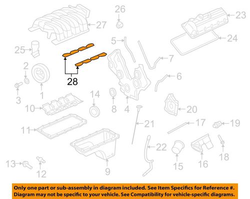 Ford oem-engine intake manifold gasket (1) 4r3z9439aa sold individually