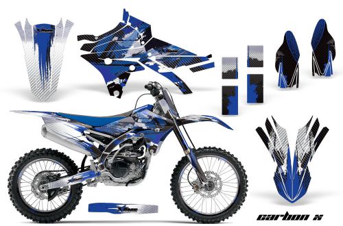 Amr racing yamaha yz 250/450f graphics # plate kit mx bike decal 14-16 crbnx blu