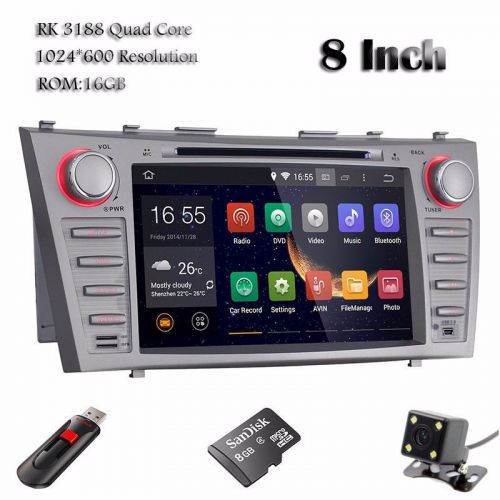 16gb 8&#034; android 4.4 2din car stereo 3g wifi dvd gps sat nav map for toyota camry