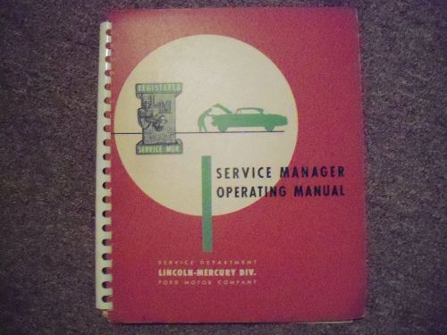 1952 lincoln mercury dealer oem service manager operating manual