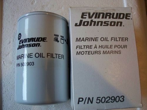 Evinrude johnson marine oil filter, 502903, lot of 2 filters, new in the box