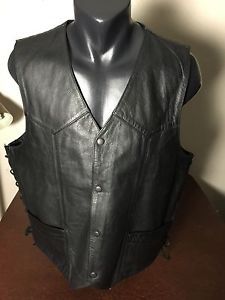 Frontier leather biker vest size 44