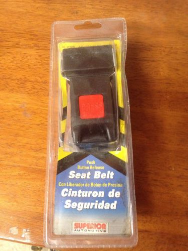 Push button release seat belt superior automotive 46-3250b black