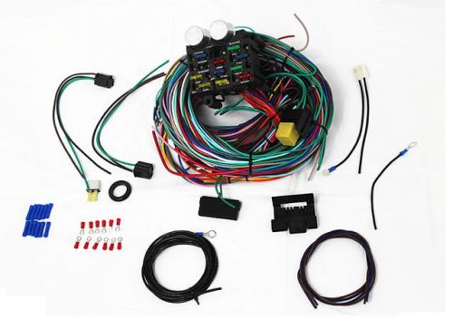 Universal 12 circuit wiring harness kit street rod hot rod race muscle car