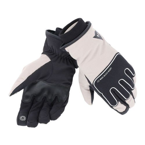 Dainese plaza d-dry waterproof textile gloves  black/sand