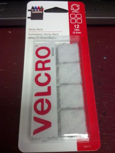 Velcro, industrial strength, heavy duty, white *squares, 12 sets, 7/8 x 7/8