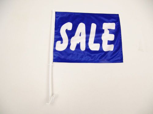 (2) blue &amp; white sale premium dealership advertising window car flags