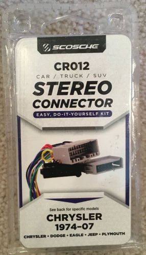 Scosche cr012 stereo connector chrysler 1974-07 free shipping