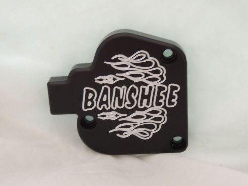 Yamaha banshee 350 black anodized flaming flames billet aluminum throttle cover