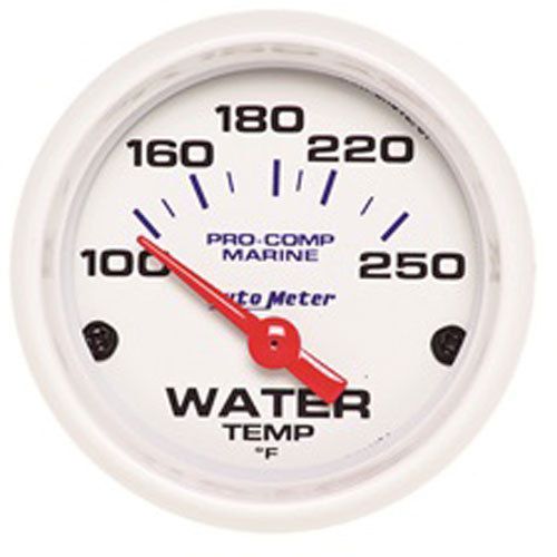 Auto meter 200762 pro-comp white phantom marine water temperature gauge diameter