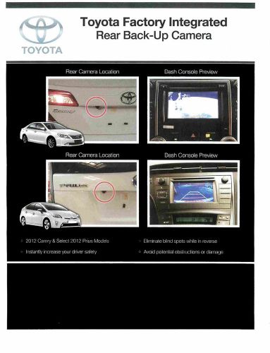Back up camera for 2012-2013 toyota all model with audio display.