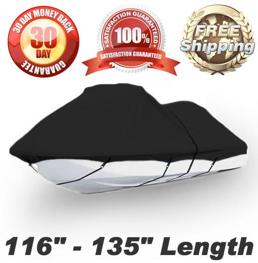 Universal personal watercraft cover 2-3 seater pwc storage cover 116"-126" l