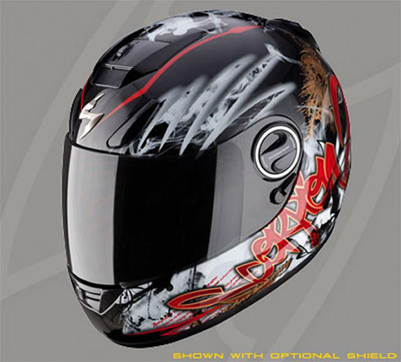 Scorpion exo-750 eternity street helmet - black/red - 2xl