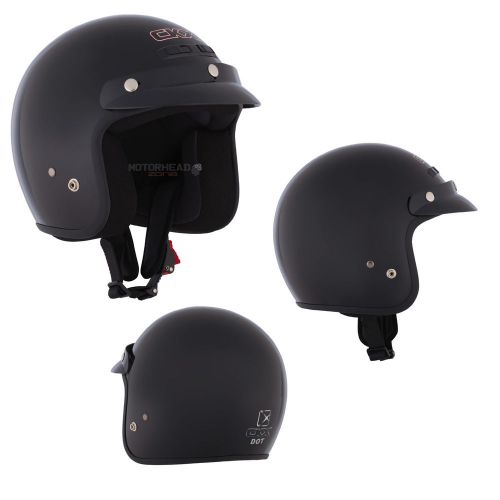Motorcycle helmet open face scooter ckx vg-200 adult glossy black large