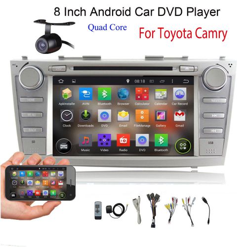 Gps 8&#034; touch screen quad core android car radio dvd player in dash bt for camry