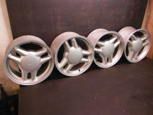 Factory 94 95 96 mustang gt 17&#034; x 8&#034; 6 spoke aluminum wheels w caps 5.0 4.6 ford