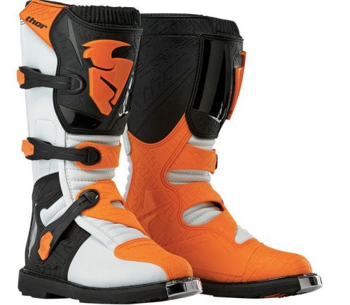 New 2016 thor mx youth white orange blitz off road motorcycle boots precurved sx