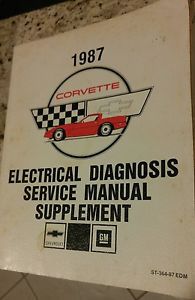 Vintage corvette 1987 electrical diagnosis st364-87 edm supp chevy shop manual
