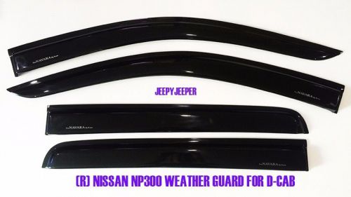 Side visor rain shield wind deflector weather guard for nissan np300 navara r
