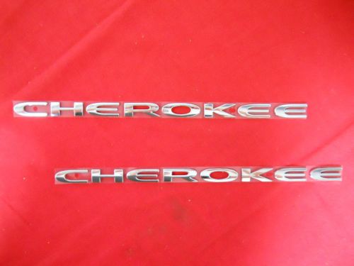 Jeep cherokee  &#034;cherokee&#034; chrome nameplate pair new oem mopar