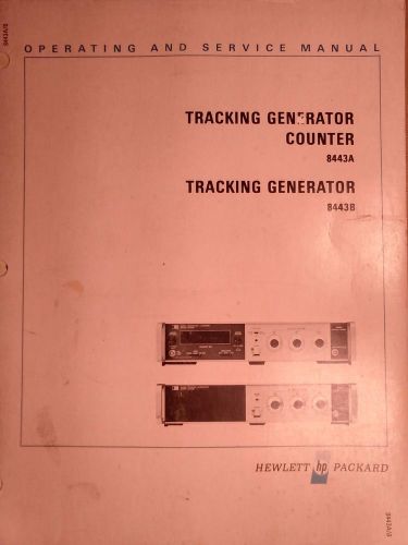 Hewlett packard hp 8443a, 8443b generator counter tracking service manual