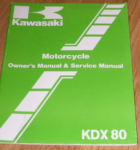 1983 kawasaki motorcycle owner&#039;s service repair manual kdx 80 dirt bike book