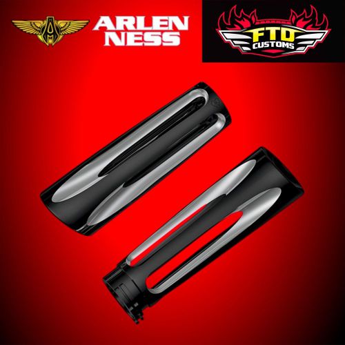 Arlen ness deep cut black ness-tech grips for harley 07-132